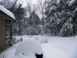 Snow piled on our barbecue grill