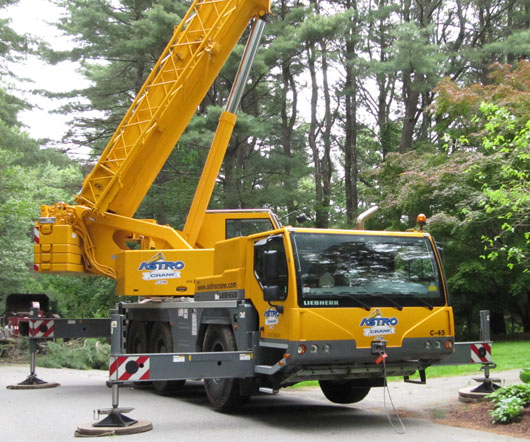 The base of the crane, a large truck