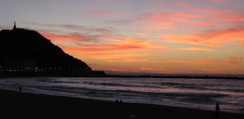 Sunset over the beach