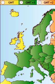 The time zones of western Europe