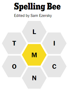 A Spelling Bee "hive"