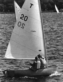 A Tech dinghy on the Charles river