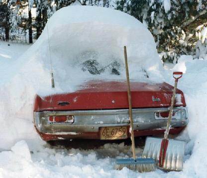 Our car, partly dug out