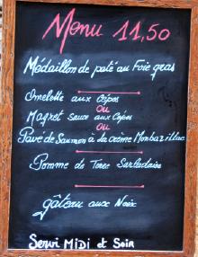 A prix fixe menu